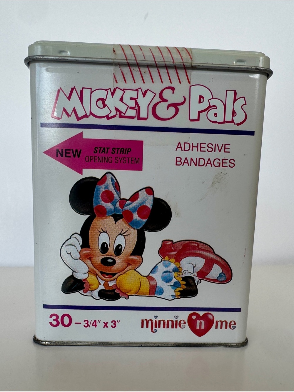Disney Mickey & Pals Adhesive Bandages Tin - White with Pink and Blue Accents